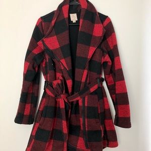 Plaid Fleece Coat